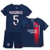 Original Trikotsatz Paris Saint-Germain 2023-24 Marquinhos 5 Heimtrikot Für Kinder